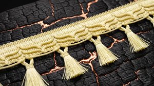 Frange décorative en polyester crème avec pompons, garniture tissée pour doublure de rideau, dentelle à pompons pour la décoration textile de la maison - Product Image 2