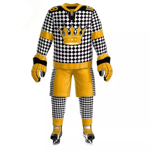 Uniforme de hockey sur glace en tissu maillé respirant de haute qualité, imprimé par sublimation, pour hommes adultes, uni, longueur standard, léger - Product Image 4