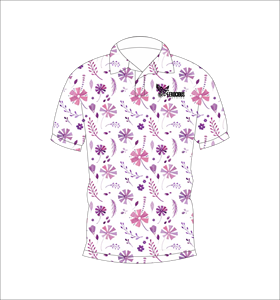 เสื้อโปโลพิมพ์ลายดอกไม้สีม่วงสำหรับผู้ชาย แขนสั้น สวมใส่สบายๆ ในฤดูร้อน เหมาะสำหรับเล่นกอล์ฟ เสื้อโปโลน้ำหนักเบา มีปก แฟชั่น - Product Image 4