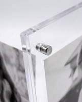 Nouveau modèle de cadre photo numérique personnalisé A4 en acrylique transparent écologique, impression UV/sérigraphie personnalisée, affichage photo