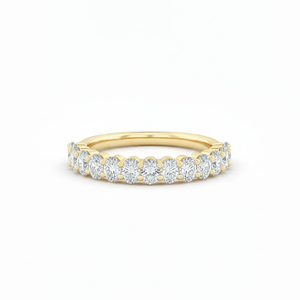 Anillo de Compromiso de Oro Sólido de 9K, 10K, 14K y 18K con Diamante Ovalado de Laboratorio con Claridad DEF VS VVS, Anillo de Diamantes con Engaste de Media Eternidad - Product Image 1