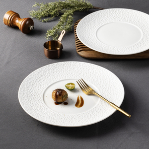 Service de vaisselle en <span class=keywords><strong>porcelaine</strong></span> haute température YAYU – Assiettes à pâtes blanches gravées pour hôtels, <span class=keywords><strong>design</strong></span> personnalisé, en céramique pour restaurants - Product Image 5