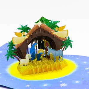 Carte pop-up 3D Maison de Noël, Carte de vœux 3D, Cartes de vœux 3D faites à la main, Cadeau de Nouvel An, Carte de vœux en papier artisanal 3D - Product Image 4