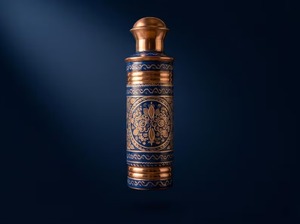 Bouteille d'eau en cuivre artisanale réutilisable, gourde traditionnelle en métal, flacon d'hydratation en cuivre de qualité supérieure pour la maison, le bureau et les voyages - Product Image 3