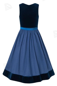 Robe dirndl bavaroise en velours bleu de haute qualité, élégante, costume traditionnel allemand pour femmes, vêtements traditionnels pour l'Oktoberfest - Product Image 2