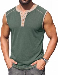 Mens Summer Tank <b>Top</b> Casual Cotton Sleeveless Shirt Soft Athletic Gym Vest Breathable Eco-Friendly Quick Dry Fitness Apparel OEM - Product Image 1
