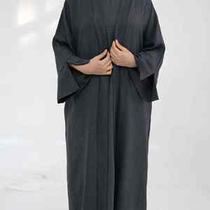 Abaya longue marron élégante, moderne, légère et respirante à manches longues pour femmes musulmanes, style Dubaï, décontractée et modeste - Product Image 3