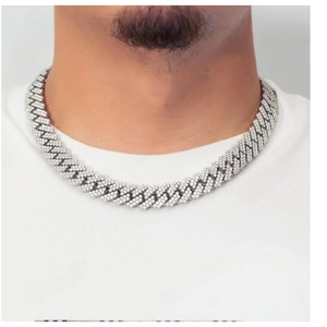 15MM 20 Inches Iced Cuban Link <b>Chain</b> 925 Sterling <b>Silver</b> Gold Plated <b>Extended</b> Men's Miami Luxury Statement Hip Hop Gift Jewelry - Product Image 1