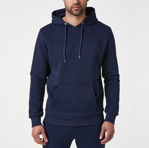 Ensemble de survêtement pour homme en coton et polyester avec logo personnalisé, sweat à capuche zippé à manches longues et pantalon, séchage rapide, respirant - Product Image 2