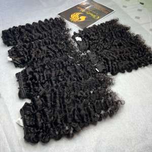Vente en gros 10A Double étirage birman bouclés crépus italien Curl Style vietnamien Remy vierge Extensions de cheveux humains - Product Image 4