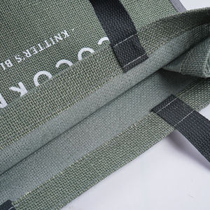 Bolsa de Compras Reutilizable de Fibra de Yute Verde, Bolsa de Transporte Ecológica y Duradera con Asas Resistentes - Product Image 5