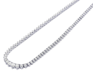 Collier tennis en moissanite, aspect diamant étincelant, chaîne à pierres rondes, bijou élégant et luxueux pour femmes et hommes, cadeau raffiné - Product Image 5