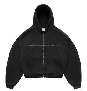 Personalizado de alta calidad fabricante Sun Faded Heavyweight 400gsm y 100% algodón Acid Wash Zipper Boxy Fit Zip up Hoodie para hombres - Product Image 5