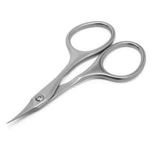 Ciseaux à cuticules professionnels en forme de tour, noirs et gris, avec étui en cuir – Outil de soin des ongles - Product Image 3