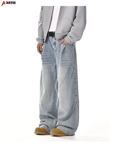 Salopette décontractée pour homme en denim 100% coton, personnalisable, style vintage, délavage foncé, respirante, épaisse, avec broderie et imprimé, vente en gros - Product Image 4