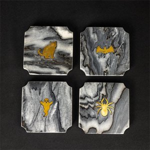 grey marble <b>coaster</b> brass rim <b>coaster</b> gold edge <b>coaster</b> round stone <b>coaster</b> <b>drink</b> <b>coaster</b> table <b>coaster</b> luxury <b>coaster</b> natural - Product Image 6