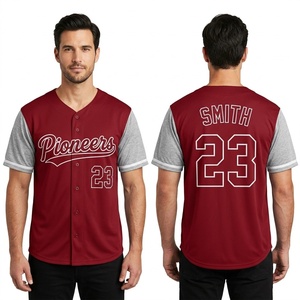 Camiseta de Béisbol Personalizada con el Color del Equipo, de Secado Rápido, Antiolor, Transpirable, de Poliéster, para Partidos, Competiciones y Días de Juego - Product Image 1