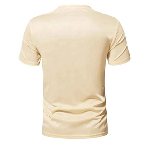 Camiseta Casual de Manga Corta con Cuello Redondo para Hombre, Color Rosa, 100% Lana Merino, Ecológica, Transpirable, Diseño Liso, Estilo Tejido - Product Image 6