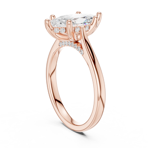 Anillo de Diamante de Corte Marquesa Cultivado en Laboratorio de Alta Calidad, Oro Sólido de 14k, Certificado IGI, Regalo de Boda o Compromiso, Anillo para Mujer - Product Image 4