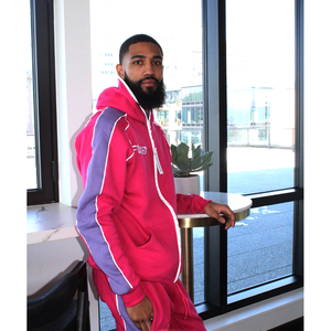 Customized Designs Colour Hooded Tracksuit Set Full Sleeve Side Pockets Breathable Zipper Hoodie Set <b>Men</b> OEM 2026 Streetwear - Product Image 4