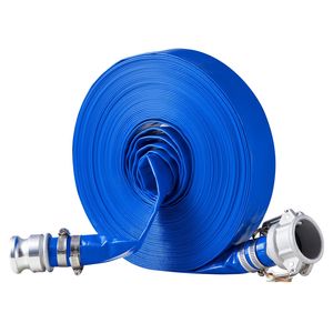 Manguera de Retrolavado de PVC Azul de Alta Calidad de 1.5 pulg. x 100 pies con Conexiones de Aluminio y Abrazaderas Camlock para Varios Sistemas de Bombeo de Aguas Residuales - Product Image 1
