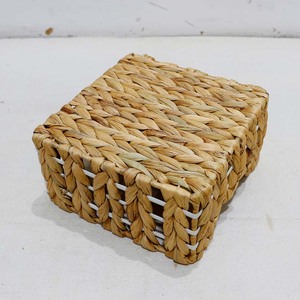 Water Hyacinth Woven Rustic Eco-Friendly <b>Square</b> Storage <b>Basket</b> for Kitchen Home Decor - Product Image 5