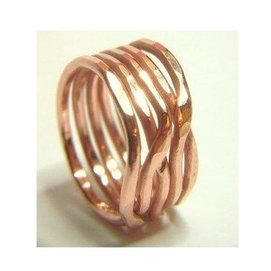 Anillo de Cobre Orgánico Texturizado de Múltiples Hilos – Banda de Moda Artesanal de Tendencia - Product Image 3