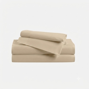 Juego de Sábanas y Fundas de Almohada de Algodón, Color Sólido, Transpirable, Premium, Lavable, para Todas las Temporadas, para Hogar y Hotel - Product Image 1
