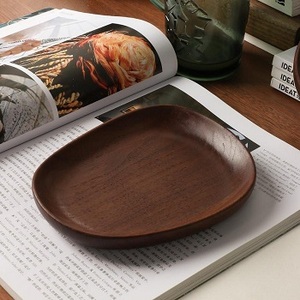 Plateau de service rond en bois d'acacia artisanal pour repas, collations et desserts par f s international - Product Image 4