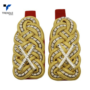 Épaulettes de premier choix, décorations d'épaule tressées or et argent sur base rouge, design personnalisé - Product Image 5