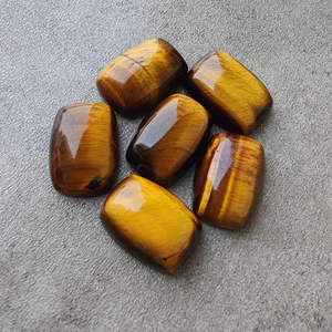 Natural Tiger Eye Cabochon Rectangle <b>Cushion</b> Flat <b>Back</b> Calibrated Gemstone for Jewelry Making All Sizes Available - Product Image 2