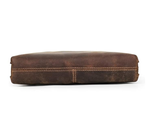 Brown Leather Clutch <b>Bag</b> with Zip Closure and <b>Wrist</b> Strap Casual Design Fazmax Corporation Model A13 - Product Image 4