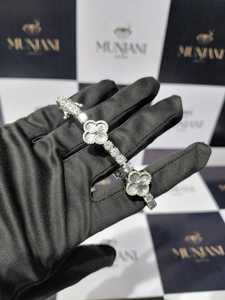 Pulsera de Plata de Ley 925 con Dijes de Corazón de Moissanita, Pulsera de Eslabones de Corazón con Incrustaciones de Diamantes para Mujer, Pasa el Test de Diamantes - Product Image 2