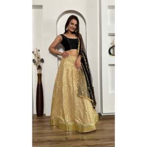 Magnifique Lehenga Choli avec bordure en feuille pour les occasions spéciales - Product Image 6