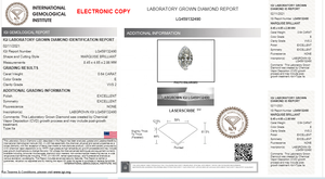 อัญมณีควอตซ์สังเคราะห์ได้รับการรับรอง VVS2 0.64กะรัต E - Product Image 6