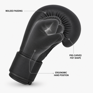 Gants de boxe en PU mat 10oz 12oz 14oz 16oz avec fermeture Velcro et sangle de poignet réglable pour adultes – Équipement de boxe - Product Image 2