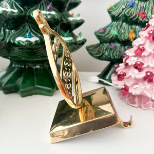 Handcrafted Metal Christmas Shaped Stocking Holder Eco-Friendly Customized Design Elegant Holiday Decor for <b>Mantel</b> <b>Fireplace</b> - Product Image 3
