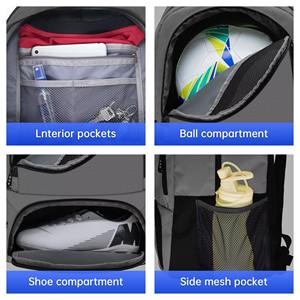 Sac à dos de sport de haute qualité pour football, basketball, gym, avec compartiment pour chaussures et ballons, logo personnalisé, sac d'extérieur durable - Product Image 6