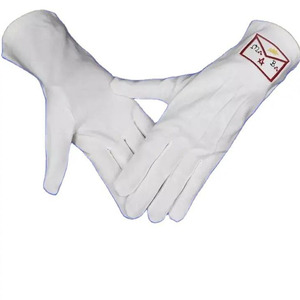 Guantes Masónicos Blancos de Invierno 100% Algodón con Puño Elástico, Logotipo Personalizado, Transpirables, de Secado Rápido, para Uso en Exteriores, para Francmasonería - Product Image 4