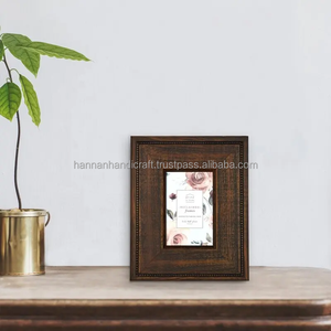 Cadre photo classique fait main en os incrusté avec résine, forme rectangulaire, à fixer au mur, taille personnalisable pour l'affichage de photos - Product Image 2