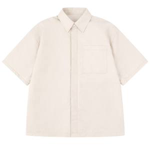 Camisa Acolchada de Manga Corta para Hombre, Ligera, Informal, de Verano, Estilo Urbano, Corte Holgado, Transpirable, para Uso Diario - Product Image 1