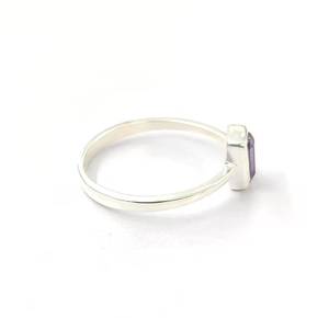 Minimalist Everyday Wear 925 <b>Silver</b> Fine Jewelry Amethyst Gemstone <b>Ring</b> for Unisex Gifts Wedding, Parties - Product Image 3