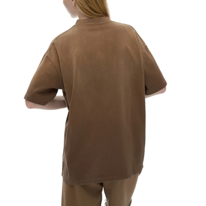 เสื้อยืดโอเวอร์ไซส์ทรงบ็อกซี่ สไตล์คลับ สตรีทแวร์ลำลอง ผ้าฝ้าย 100% 250GSM ล้างสีไล่ระดับ วินเทจ - Product Image 5