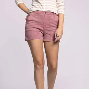 Shorts Ros de Diseño Minimalista con Cintura Flexible, Ideales para un Estilo Diario y Looks Urbanos - Product Image 1