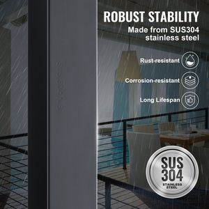 Palo per Ringhiera a Cavo 36 x 1.5 x 1.5 in Acciaio Inox Spazzolato, Componenti Fai-da-te per Ringhiere e Corrimano per Terrazze e Scale - Product Image 3