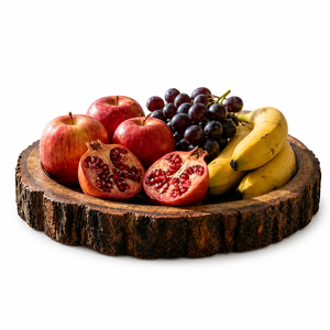 Plateau de service rustique en bois de manguier 10 pouces, bord en écorce naturelle, écologique, fait main, qualité alimentaire, pour snacks, café, thé, style ferme - Product Image 4