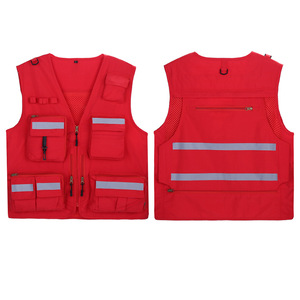 Gilet de sécurité réfléchissant haute visibilité unisexe en polyester multi-poches pour uniformes de gardiens toutes saisons - Product Image 3