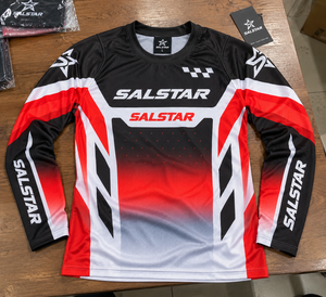 Maillot de moto Salstar pour homme à manches longues, rouge, noir, blanc, sublimation, séchage rapide, toutes saisons, chemise de course - Product Image 6