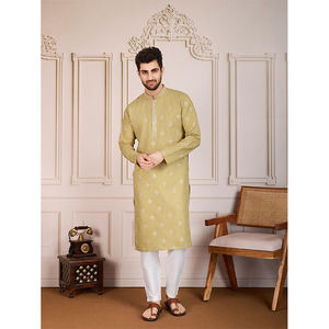 Exportador Mayorista que Vende Hermosas Kurta de Algodón con Bordados de Diseño y Pijamas de Algodón para Fiestas y Bodas Indias - Product Image 1