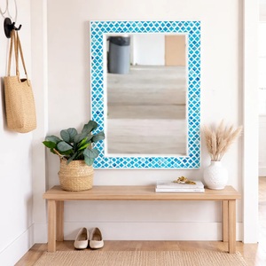 Handmade Wooden Decorative Wall <b>Mirror</b> with Carved Frame Rectangular Shabby Chic Style 6mm Thickness Framed Design - Product Image 5